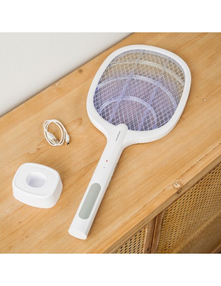 Raquette anti‑insectes Elecfly 2‑en‑1 UV rechargeable – Protection efficace
