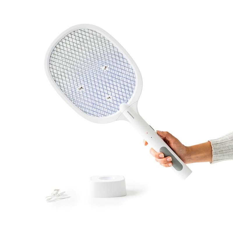 Raquette anti‑insectes Elecfly 2‑en‑1 UV rechargeable – Protection efficace