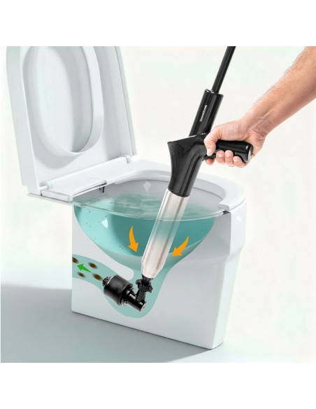 Déboucheur Jetpro InnovaGoods 5‑en‑1 – Air comprimé