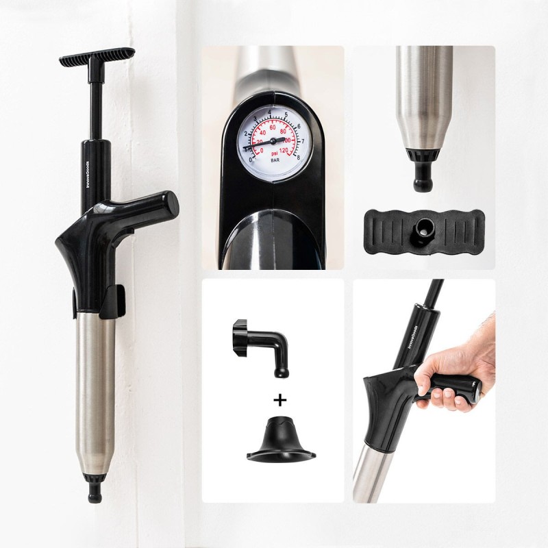 Déboucheur Jetpro InnovaGoods 5‑en‑1 – Air comprimé