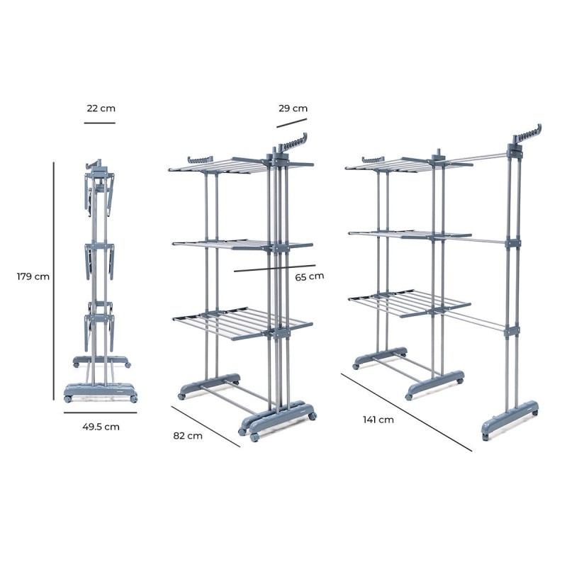 Étendoir vertical XL InnovaGoods – 30 barres