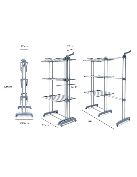 Étendoir vertical XL InnovaGoods – 30 barres