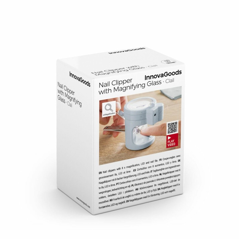 Coupe‑ongles LED + loupe Clail InnovaGoods – Coupe précise et éclairée