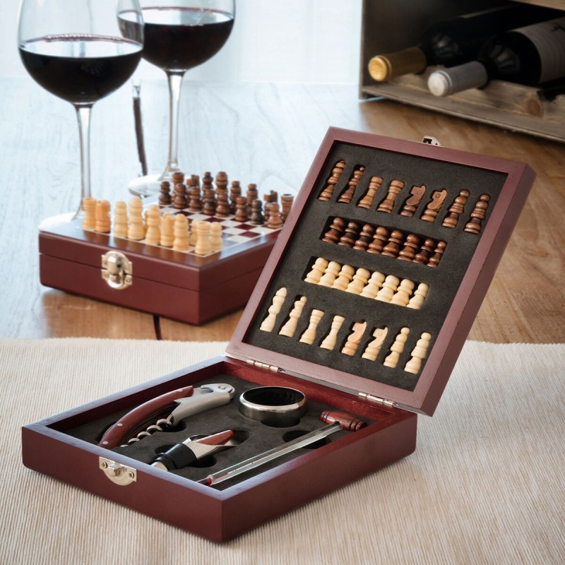 Coffret vin & échecs 37 pièces – Cadeau original