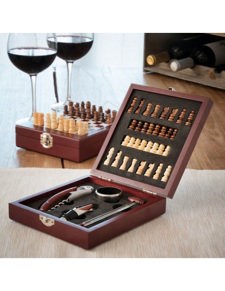 Coffret vin & échecs 37 pièces – Cadeau original