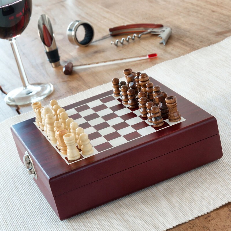 Coffret vin & échecs 37 pièces – Cadeau original