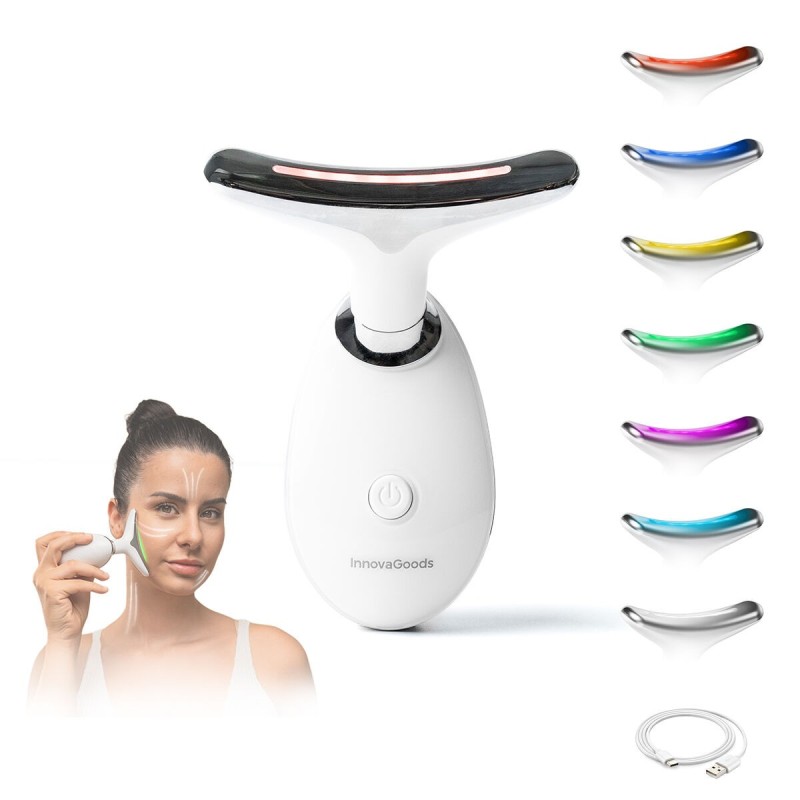 Appareil massage facial LED + EMS Selora InnovaGoods – Raffermissement visage et cou