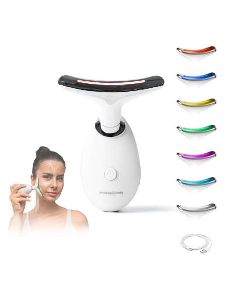 Appareil massage facial LED + EMS Selora InnovaGoods – Raffermissement visage et cou